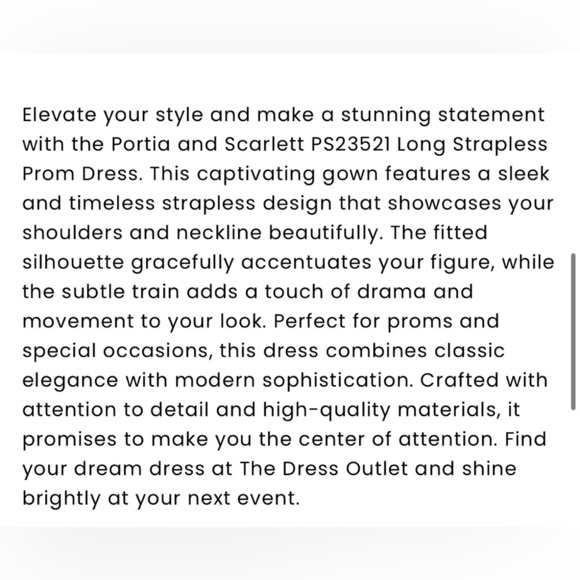 NWT! Portia and Scarlett Gold Strapless Prom Formal Dress Sequin Dress PS23521 - Picture 15 of 15